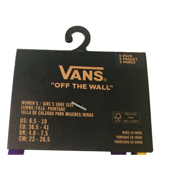 Vans Women's Rainbows Checkerboard Clouds Liners 6.5-10 Set of 3 - Picture 4 of 4